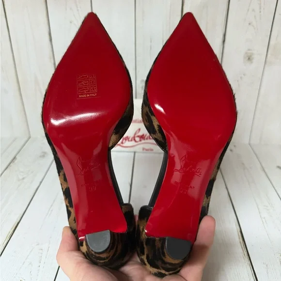 Christian Louboutin Calf Hair Vibella Leopard Print Pumps Sz 39 / 9 - Picture 14 of 16